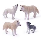 Conjunto de estatuetas de brinquedo UANDME Wolf Arctic White Wolf Family 4 unidades