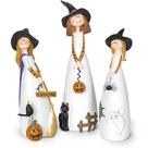 Conjunto de estatuetas de bruxas de Halloween, lindas bruxas de resina, 3 peças Conjunto de estatuetas de bruxas de Halloween, lindas bruxas de resina, 3 peças