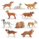 Conjunto de estatuetas de cães realistas de animais em PVC, 10 unidades
