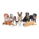 Conjunto de estatuetas de cães realistas de PVC em miniatura para cães, 9 unidades