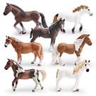 Conjunto de estatuetas de cavalos realistas de PVC, 7 unidades para crianças a partir de 3 anos