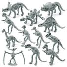 Conjunto de estatuetas de esqueleto de dinossauro, 12 unidades de fósseis de PVC realistas