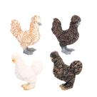 Conjunto de estatuetas de frango realista, 4 peças, PVC, animal de fazenda
