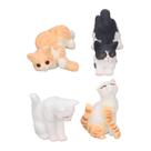 Conjunto de estatuetas de gato em miniatura, 1/12, resina de casa de bonecas, 4 unidades