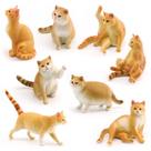 Conjunto de estatuetas de gato realistas de PVC, 8 peças, decoração infantil divertida de 2,1-8 cm