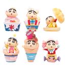 Conjunto de estatuetas de PVC de 6 peças com tema de lanche Crayon Shin-chan