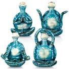 Conjunto de estatuetas de resina de ioga para tartarugas marinhas Briwooody com 4 peças Conjunto de estatuetas de resina de ioga para tartarugas marinhas Briwooody com 4 peças