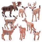 Conjunto de estatuetas Deer Family, 8 unidades - modelos realistas de PVC
