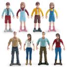 Conjunto de estatuetas em miniatura, 8 peças de figuras humanas de PVC para micro paisagens Conjunto de estatuetas em miniatura, 8 peças de figuras humanas de PVC para micro paisagens