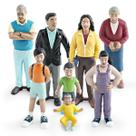 Conjunto de estatuetas familiares realistas de 7 figuras para família espanhola Conjunto de estatuetas familiares realistas de 7 figuras para família espanhola