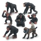 Conjunto de estatuetas Gorilla and Baboon de 7 peças - PVC Animal