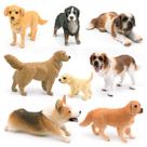 Conjunto de estatuetas para cães realistas, 8 peças, modelos em miniatura de PVC, brinquedos infantis