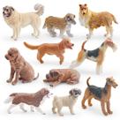 Conjunto de estatuetas realistas para cães, 10 peças de PVC para crianças e decoração