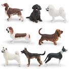 Conjunto de estatuetas realistas para cães, 8 peças, plástico, PVC, decoração infantil