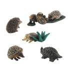 Conjunto de estatuetas Realistic Hedgehog, 5 peças, PVC Wild Mammal