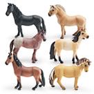 Conjunto de estatuetas Realistic Horse, 6 peças, PVC, modelos de animais para crianças