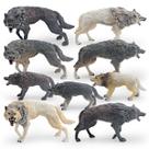 Conjunto de estatuetas Realistic Wolf, 9 peças, PVC, educativo para crianças