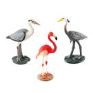 Conjunto de estatuetas Wild Bird, 3 unidades modelos Flamingo, Garça e Guindaste Conjunto de estatuetas Wild Bird, 3 unidades modelos Flamingo, Garça e Guindaste