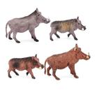 Conjunto de estatuetas Wild Boar African Warthog Desert 4 peças de PVC Conjunto de estatuetas Wild Boar African Warthog Desert 4 peças de PVC