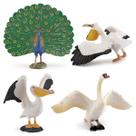 Conjunto de estatuetas Wildlife Bird, 4 peças, brinquedo infantil realista em PVC