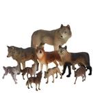 Conjunto de estatuetas Wolf Pack 9 peças de PVC Realistic Wild Wolves