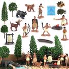 Conjunto de estatuetas wookidel Powhatan Native American Indians Kids