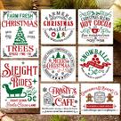 Conjunto de estênceis de Natal Zosylley de 12 x 8 e 8 x 8 polegadas e 8 x 8 polegadas