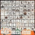 Conjunto de estêncil DZXCYZ Halloween 80 unidades 12,7 x 12,7 cm para madeira Conjunto de estêncil DZXCYZ Halloween 80 unidades 12,7 x 12,7 cm para madeira