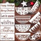 Conjunto de estêncil SUNVERSE Christmas 12 x 6 polegadas e 12 x 4 polegadas 14 unidades