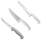Conjunto de Facas 6" 8" 10" Profissional Açougue Cozinha Churrasco Cabo branco kit 3 Conjunto de Facas 6" 8" 10" Profissional Açougue Cozinha Churrasco Cabo branco kit 3