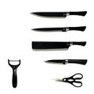 Conjunto De Facas 6 Unidades Cor All Black Ondulada Tavolo Chef Pratico Resistente Conjunto De Facas 6 Unidades Cor All Black Ondulada Tavolo Chef Pratico Resistente