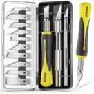 Conjunto de facas artesanais DIYSELF de 16 peças com 3 facas Hobby e 10 lâminas