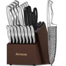 Conjunto de facas Astercook 21 peças com bloco e afiador de aço inoxidável