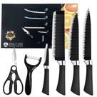 Conjunto De Facas Chef Profissional 6 Peças Churrasco Inox Conjunto De Facas Chef Profissional 6 Peças Churrasco Inox