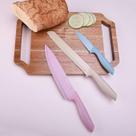 Conjunto de facas coloridas com 6 peças, facas decozinha de aço de alto carbono, cabo de material de palha de trigo ecológico, faca de chef profission