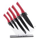 Conjunto de Facas com Suporte Chefe Vermelho Inox/Acrílico 6 Peças