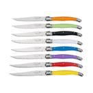 Conjunto De Facas De Churrasco Laguiole Coloridas 6-8 Peças Em Aço Inoxidável Preto E Branco