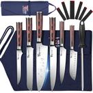 Conjunto de facas de cozinha SYOKAMI 14 peças de aço inoxidável Pakkawood