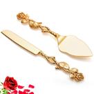 Conjunto de facas e servidores para bolo de casamento Mezchi Vintage Rose Gold Conjunto de facas e servidores para bolo de casamento Mezchi Vintage Rose Gold