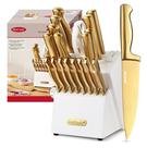 Conjunto de Facas McCook MC69G 20 Peças com Bloco Dourado de Titânio Conjunto de Facas McCook MC69G 20 Peças com Bloco Dourado de Titânio