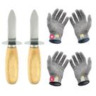 Conjunto de facas Oyster Shucking MYBMHTNB em aço inoxidável e luvas Conjunto de facas Oyster Shucking MYBMHTNB em aço inoxidável e luvas