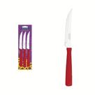 Conjunto De Facas Para Churrasco New Kolors Em Aço Inox E Cabo Vermelho 3 Peças
