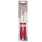 Conjunto de Facas para Tomate Tramotina CoreCor com Laminas em Aço Inox e Cabos de Polipropileno Vermelho 2 Peças