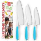 Conjunto de Facas Zulay Kids 3 Peças - Para Cozinhar e Assar (Azul)