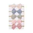 Conjunto De Faixas De Cabelo De Algodão Com Laço Para Crianças, Elásticos De Cabelo Para Meninas,