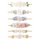 Conjunto de faixas de cabelo OOSAKU Baby Girl Floral, 6 peças de nylon macio