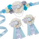 Conjunto de faixas de maternidade para chá de bebê Elephant Mom to Be Blue Conjunto de faixas de maternidade para chá de bebê Elephant Mom to Be Blue