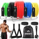 Conjunto de faixas de resistência WHATAFIT, 11 unidades com âncora de porta e bolsa