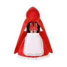 Conjunto De Fantasia Chapeuzinho Vermelho Para Crianças 4 Peças Vestido Capa Tiara Bolsa Abóbora