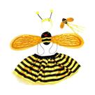 Conjunto De Fantasia De Abelha Amarela Com 4 Peças: Tiara Com Antenas, Asas E Varinha Mágica Para